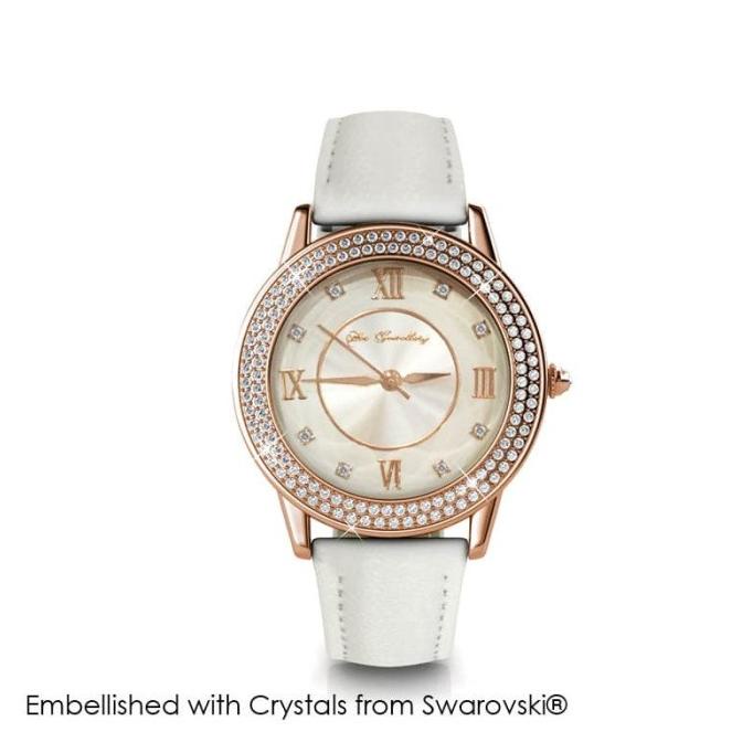Dawn Leather Watch WTRG - Jam Crystal by Her Jewellery barang ada