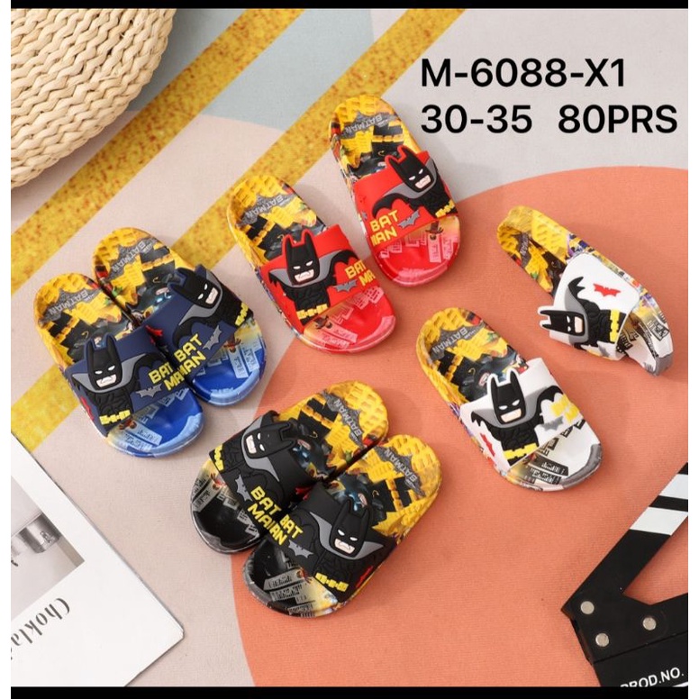6088-X1 Sandal Selop Anak Laki-laki Karakter Batman Full Print