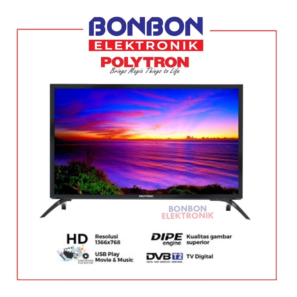 Polytron LED Digital TV 32 Inch PLD 32V1753 DVB-T2 HD Ready