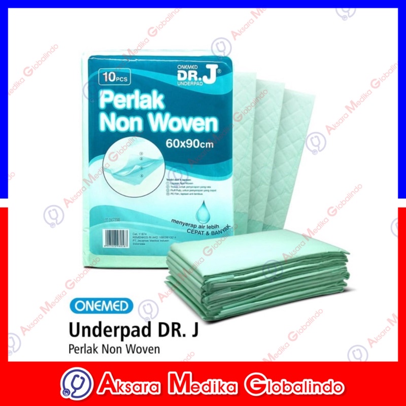 Underpad 60 x 90 DR.J Onemed Alas Perlak Underpad Popok Ompol isi 10pcs #AMG