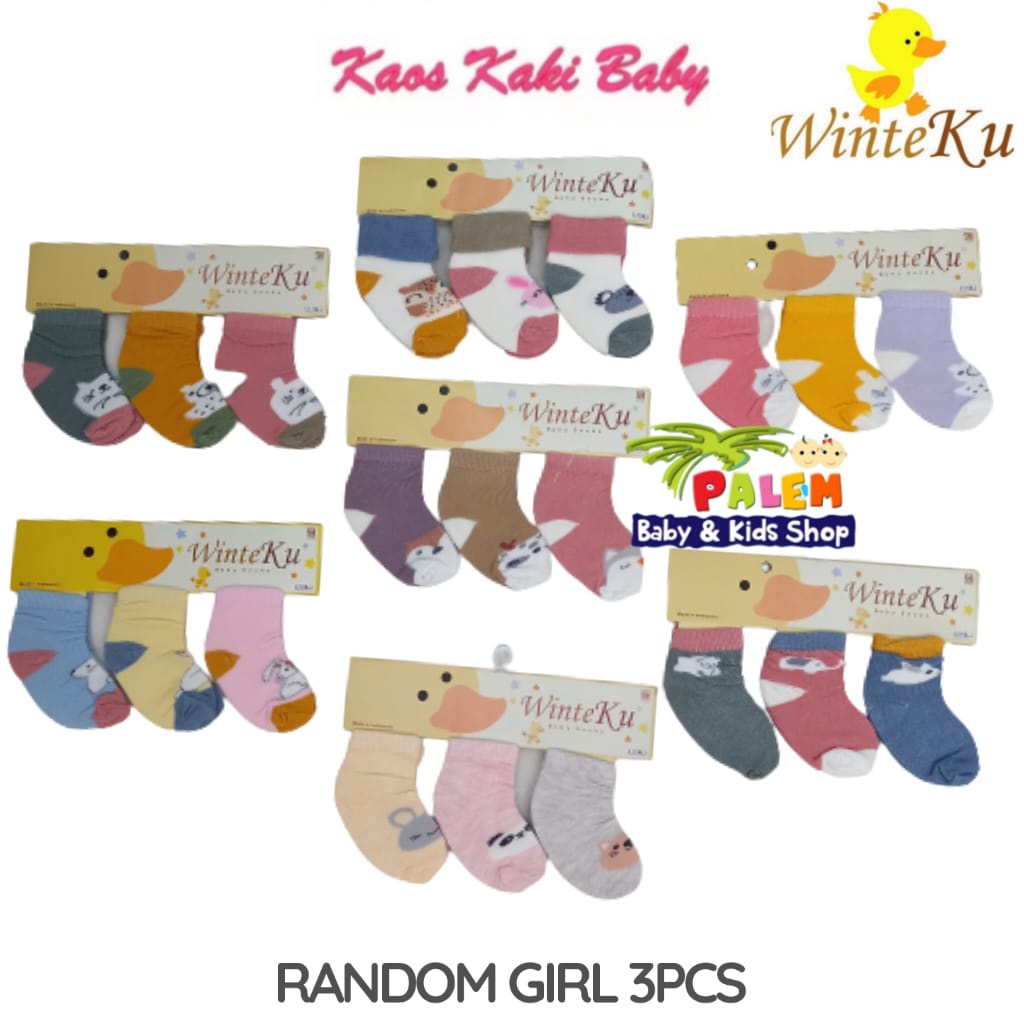 WinteKu biasa Baby Socks Kaos Kaki Bayi Isi 3pcs Termurah cowo dan cewe