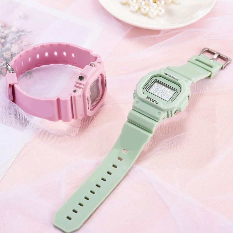 ❤️GTB❤️JAM TANGAN RUBBER DIGITAL SEGI 5600 GROSIR MURAH KARET SPORT LED PRIA WANITA COUPLE JT031