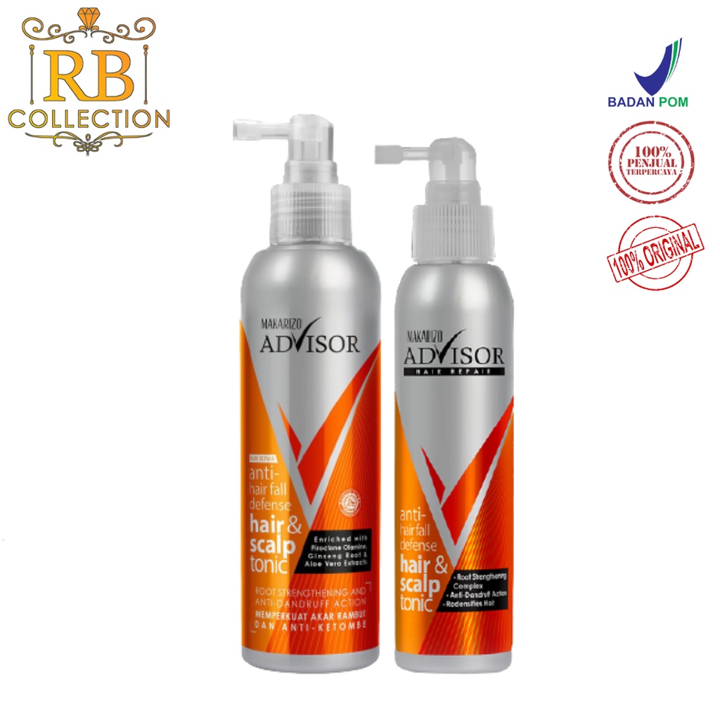 RBCOLLECTION MAKARIZO ADVISOR HAIR SCALP TONIC PERAWATAN RAMBUT RONTOK DAN KETOMBE - ANTI HAIR FALL