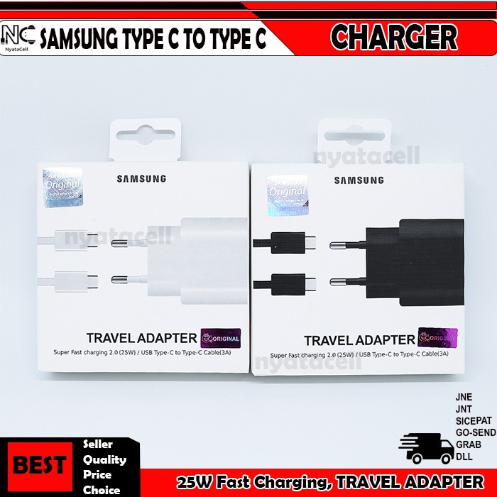 Charger Samsung 25W Type C To Type C - EP-DG977 PD Super Fast Charging Note 10 /Plus A70 A80 Book S