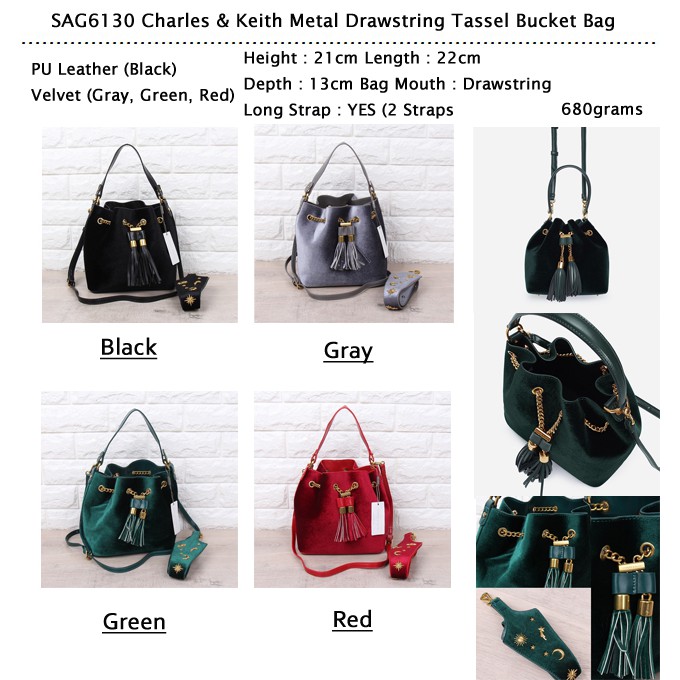 TAS SELEMPANG CHARLES&KEITH MURAH/ TAS IMPOR BATAM/ CK TASSEL BAG - SAG6130
