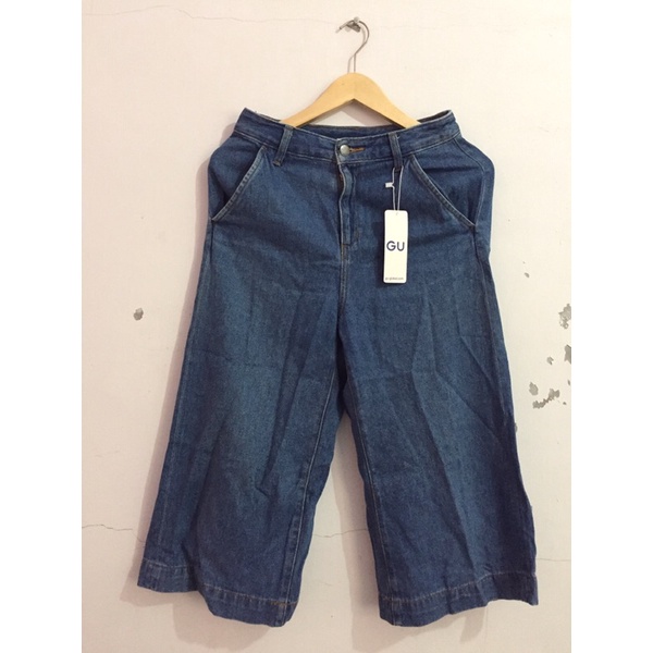 GU UNIQLO CELANA KULOT JEANS HIGHWAIST DENIM PANTS ORIGINAL