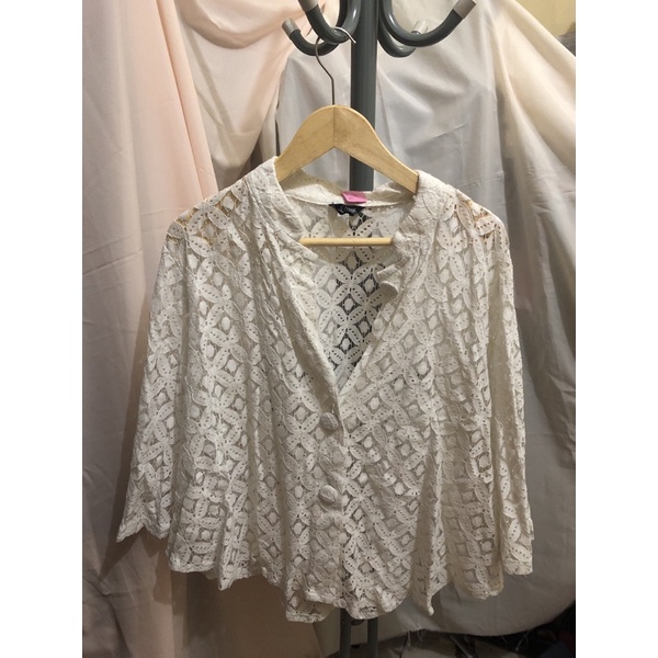 atasan kebaya brukat/kebaya putih brukat/kebaya brukat kalong