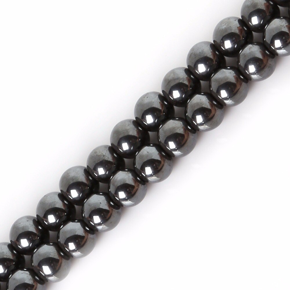 Manik-Manik Batu Hematite Alami Bentuk Bulat Ukuran 4-10mm Untuk Membuat Perhiasan Gelang