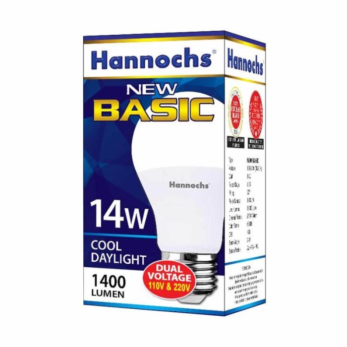 Hannochs - Lampu LED New Basic - 14 watt - Cahaya Putih