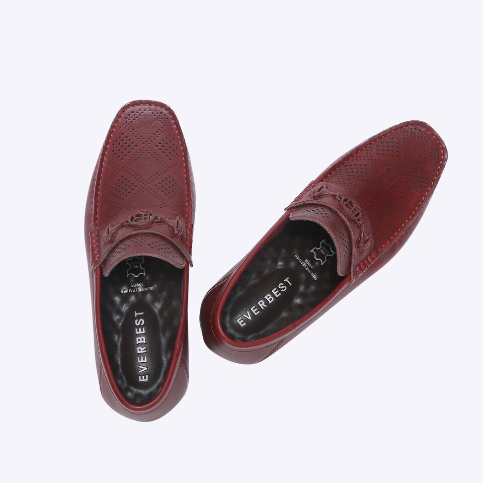 SEPATU PANSUS EVERBEST PRIA ORIGINAL LOAFER KULIT MERAH MAROON EM73