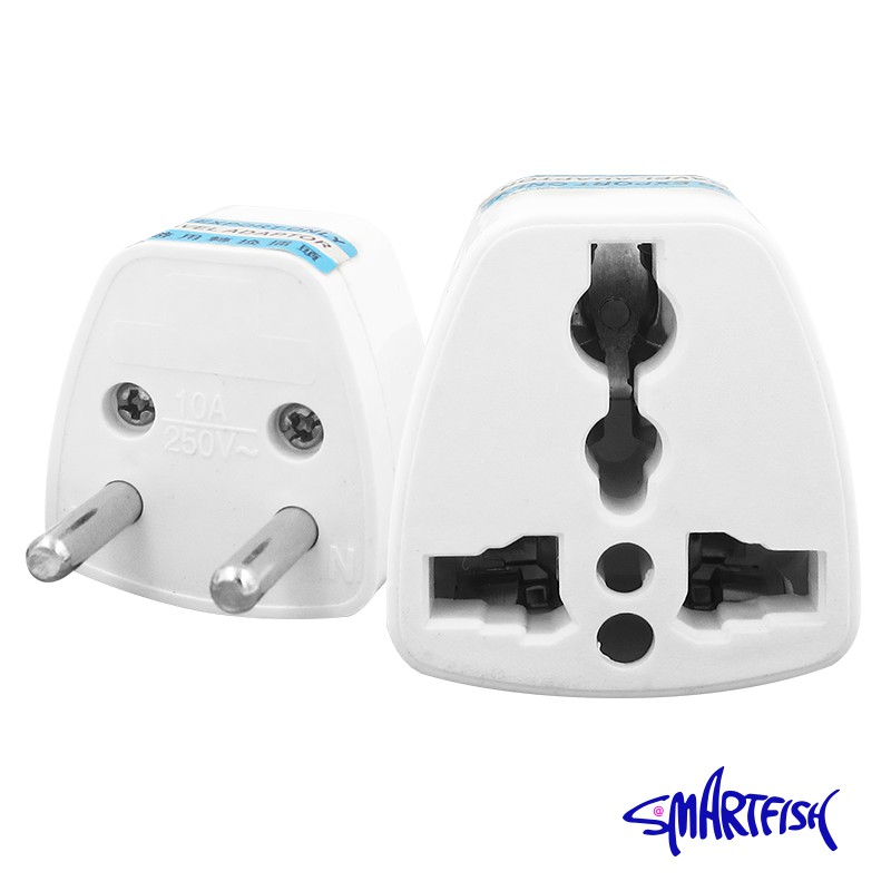 Smartfish EU Travel Adapter Stop Kontak Steker Over Kaki 3 ke Kaki 2 Adapter Travel Universal