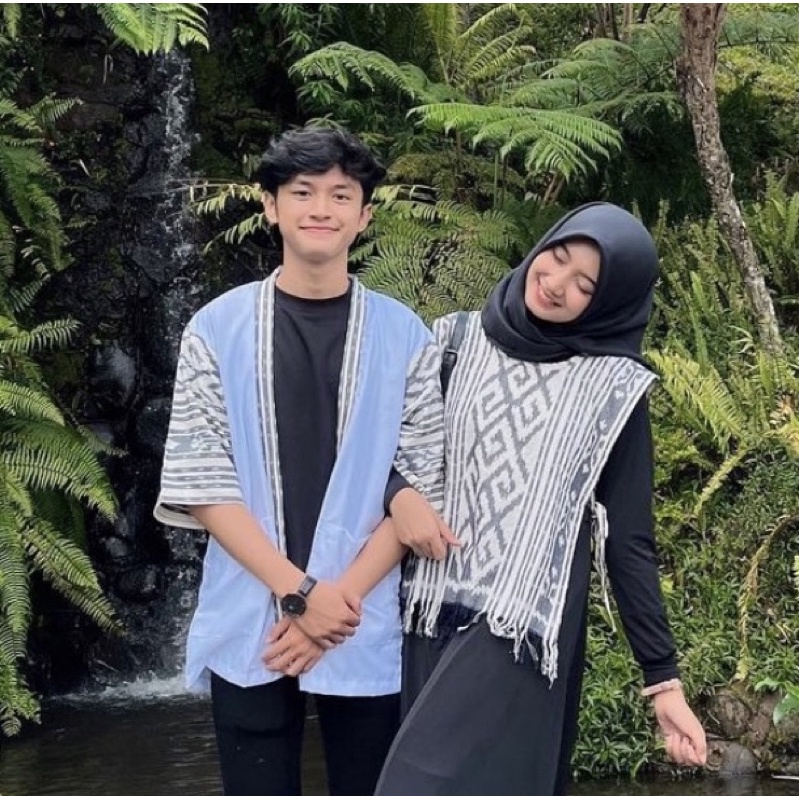 COUPLE TENUN TORA VEST TENUN IKAT ASLI KEISHAN.ID OUTER SONGKET CARDIGAN TENUN KIMONO TENUN BOLERO TENUN || COUPLE TENUN || SET COUPLE TENUN || SET COUPLE TENUN KELUARGA