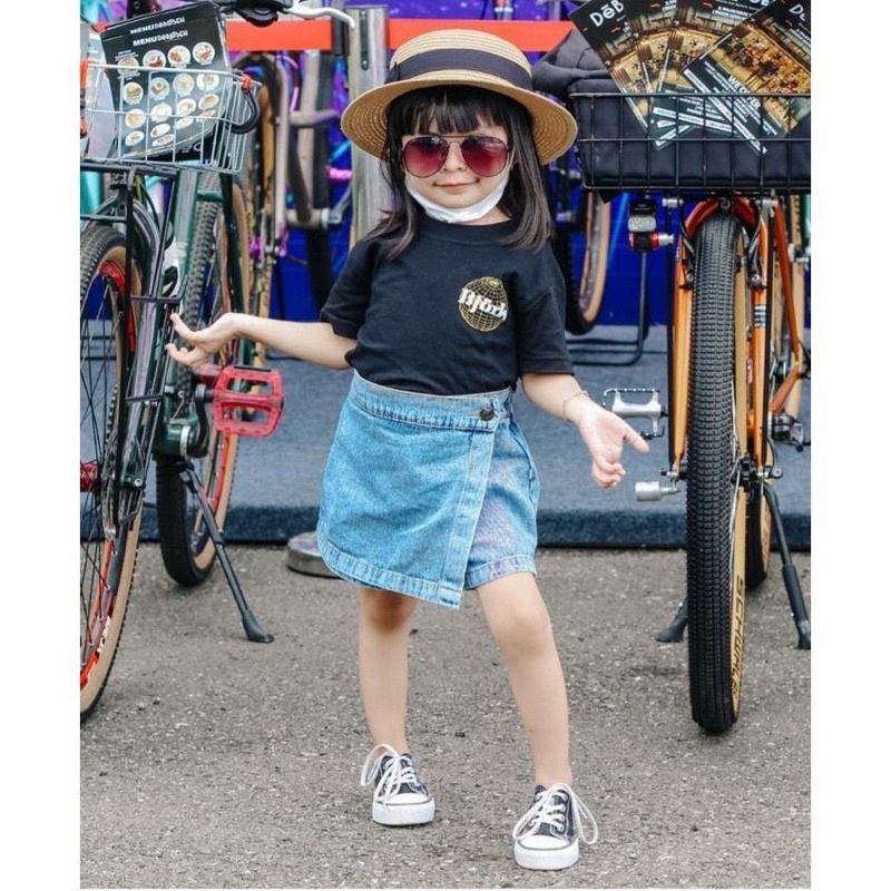 Ellie Skort Denim Jeans Rok Celana Anak Perempuan 1-6 Years