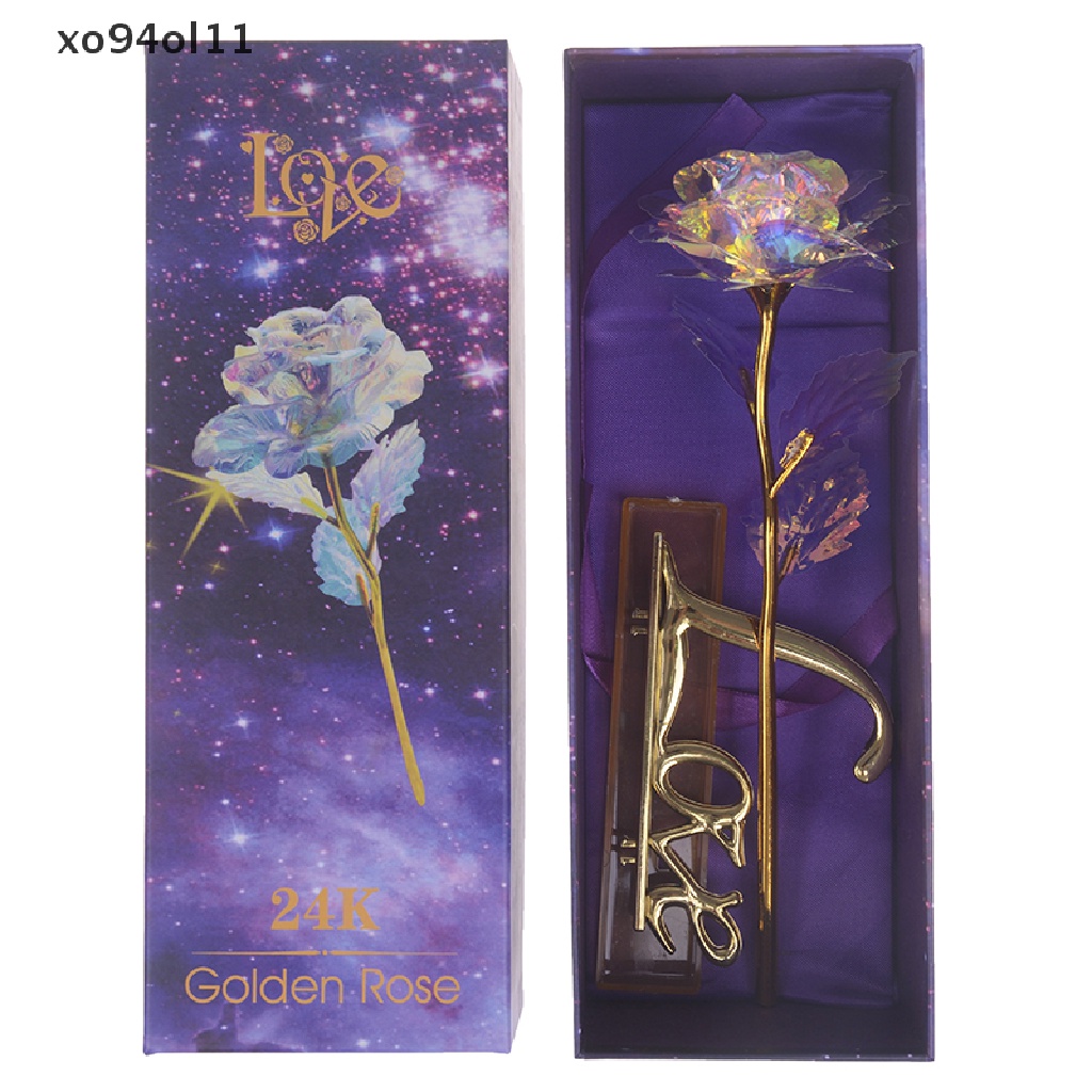 (hotsale) Lampu Bunga Mawar Berlapis Foil Emas 24K Untuk Dekorasi Pernikahan Valentine Forever Love