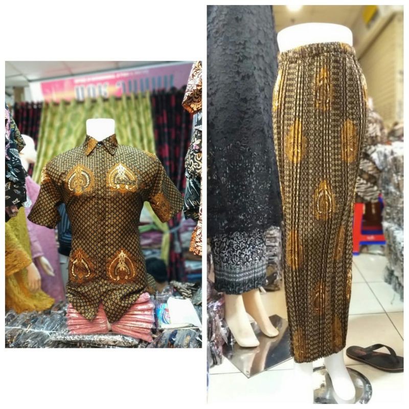 COUPLE KEMEJA BATIK ROK PLISKET / COUPLE SERAMBIT / KEMEJA BATIK