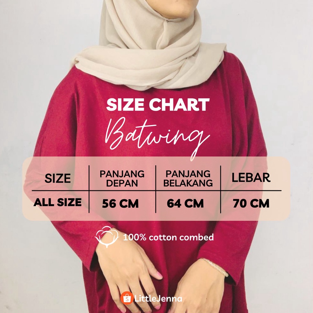 LITTLE JENNA - KAOS WANITA COTTON BATWING JUMBO OVERSIZE EARTH TONE SERIES BUSUI FRIENDLY