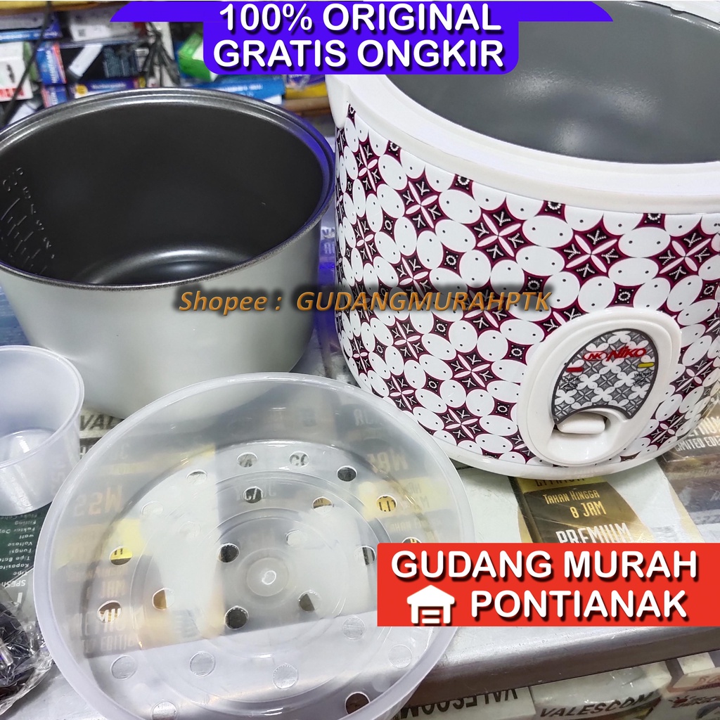 Magic Com niko Motif Batik /Rice Cooker niko NK 12 / penanak nasi 1,2 Liter serbaguna memasak sekaligus menghangatkan