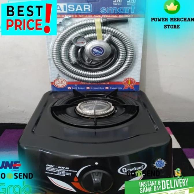 [PROMO] QUANTUM KOMPOR GAS 1 TUNGKU PAKET SELANG GAS REGULATOR CAISAR PROMO