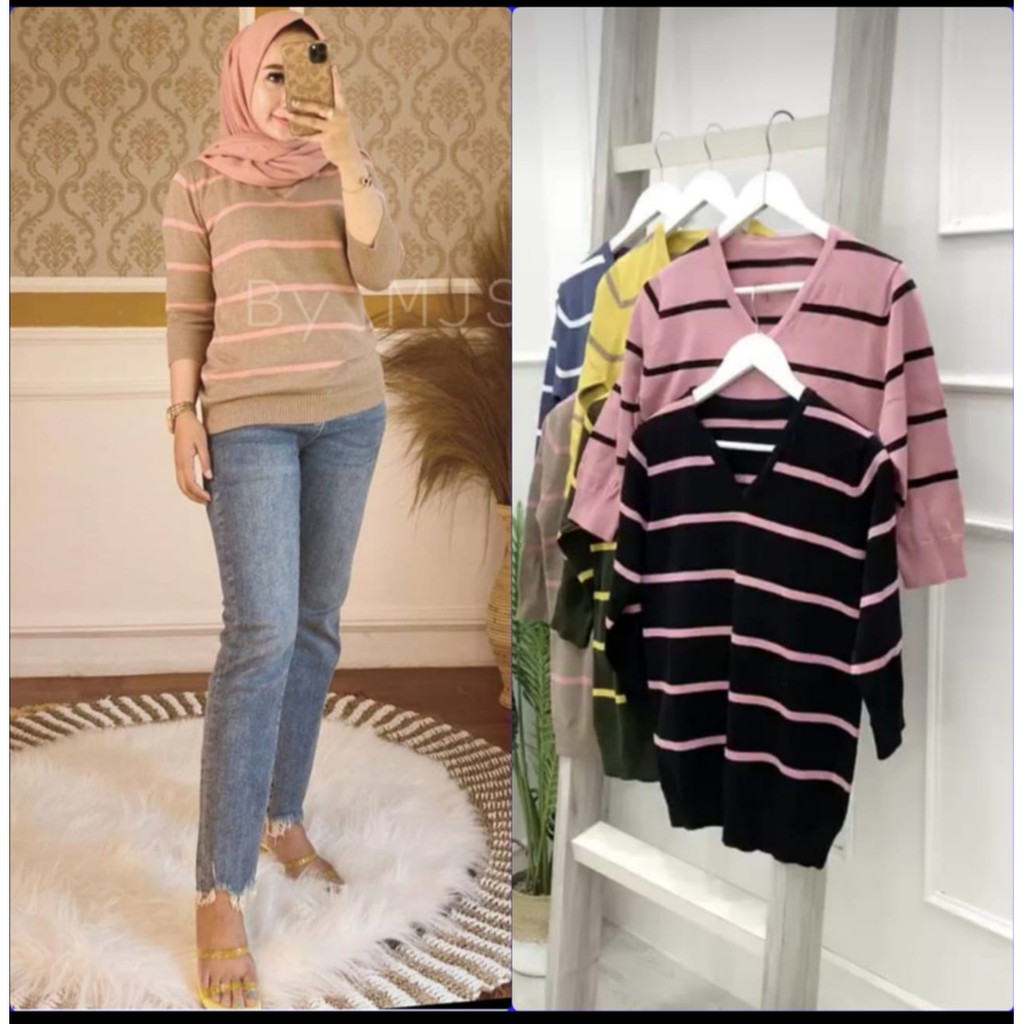 Adeline Sweater ZIA Rajut - Sweater Kaos Atasan Rajut