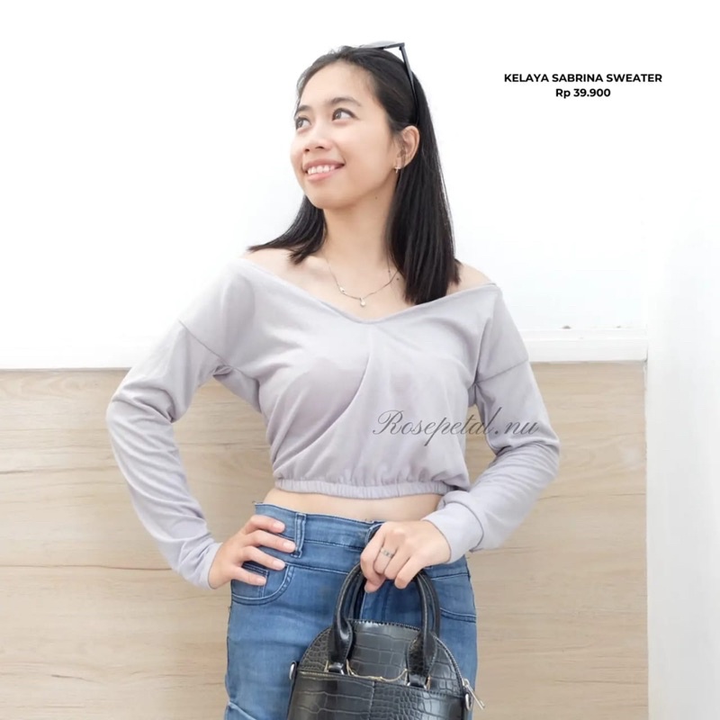 SALE KELAYA SABRINA SWEATER / sweater sabrina / sweater crop top / sabrina crop top / sweater korea