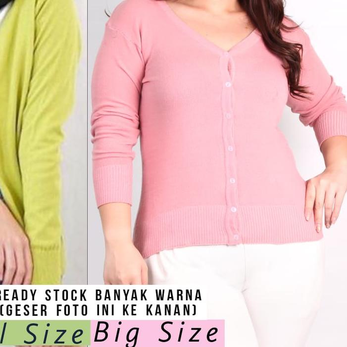 ➻ OVERSIZE Cardigan Basic 20 Warna Rajut Tebal Kardigan Wanita XL Polos Lengan Panjang STAYL Big Siz
