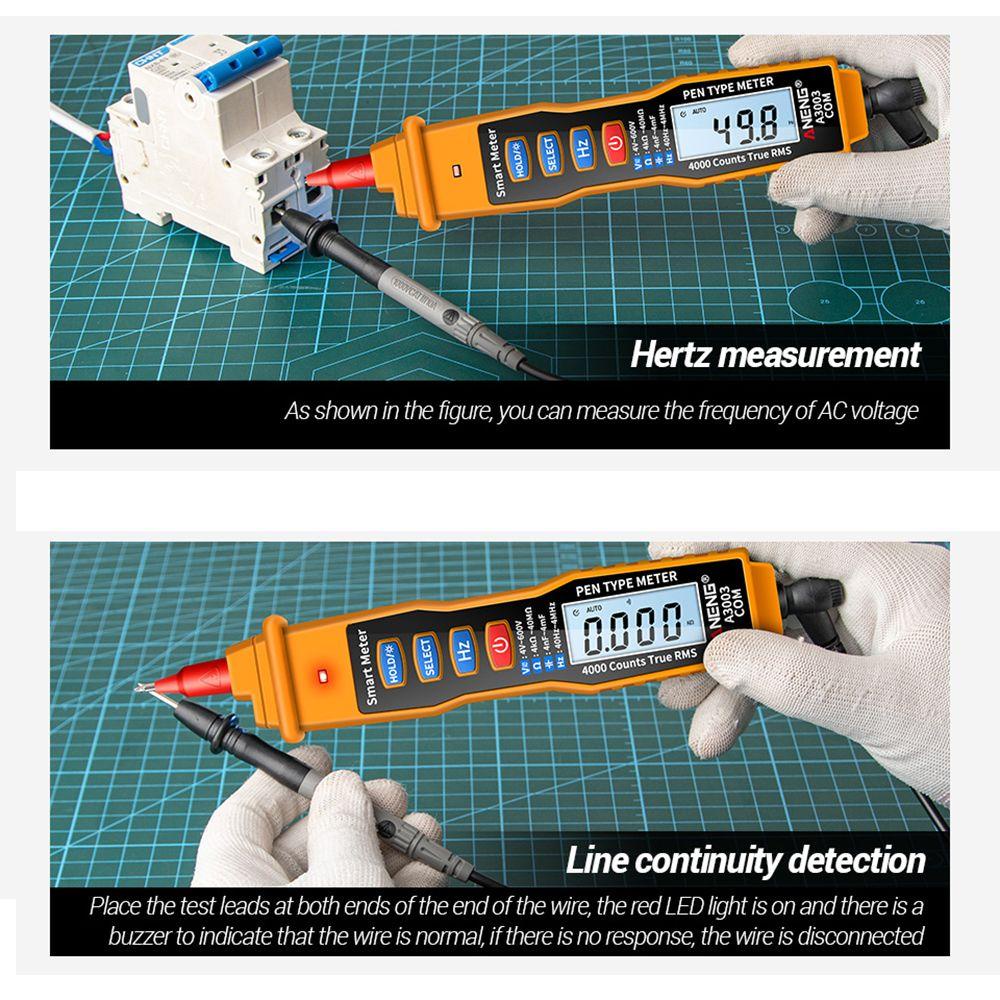 Solighter Digital Multimeter ANENG A3003 4000menghitung AC/DC Profesional Smart Meter