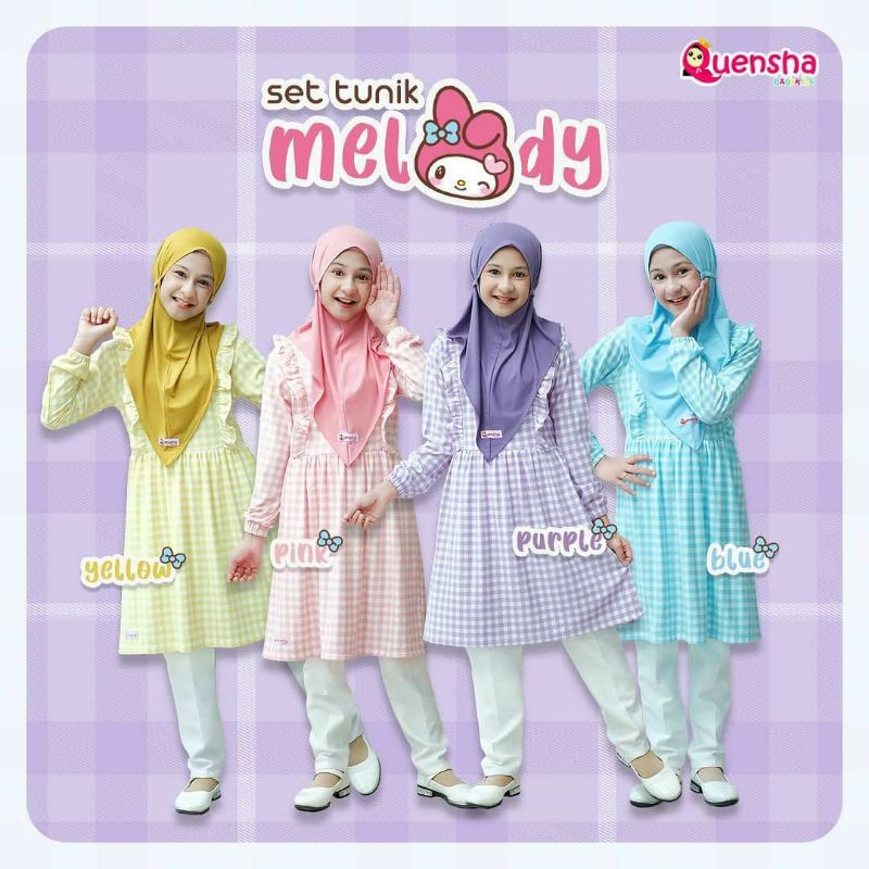 SET TUNIK MELODY By Queensha | Tunik Anak | Baju Setelan Anak Perempuan Tanggung | Baju Setelan Anak