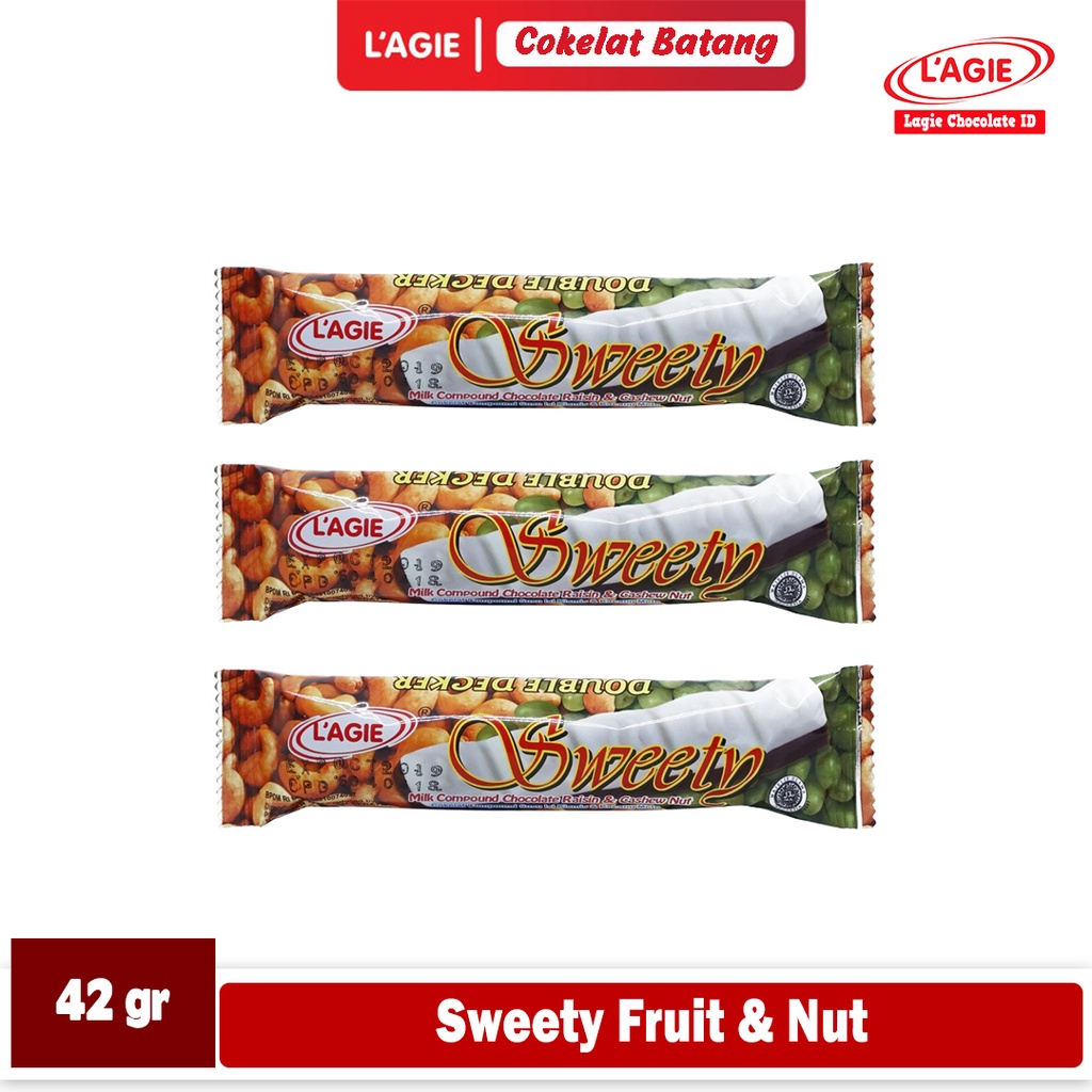 

LAGIE SWEETY FRUIT & NUT 42GRAM 3 BATANG