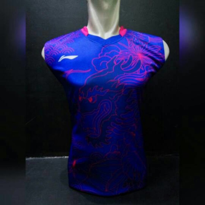 Baju Singlet Badminton / Bulutangkis LiNing L24 Dragon Biru