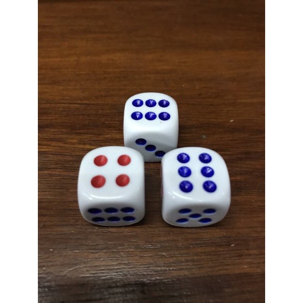 1Pcs Dadu Plastik Putih Ukuran 12x12mm / 1,2x1,2cm - Dice Board Game