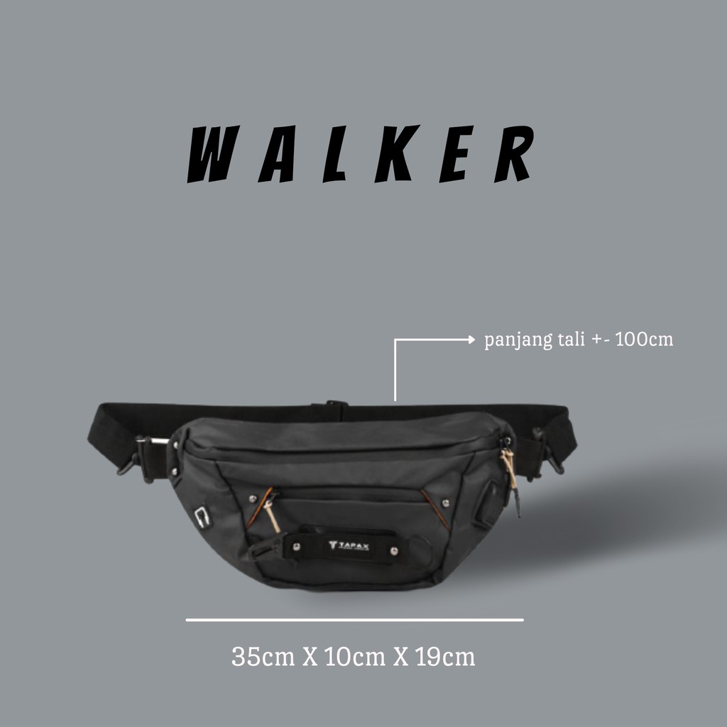 Tas Waistbag Premium USB Waterproof Walker KinayShop