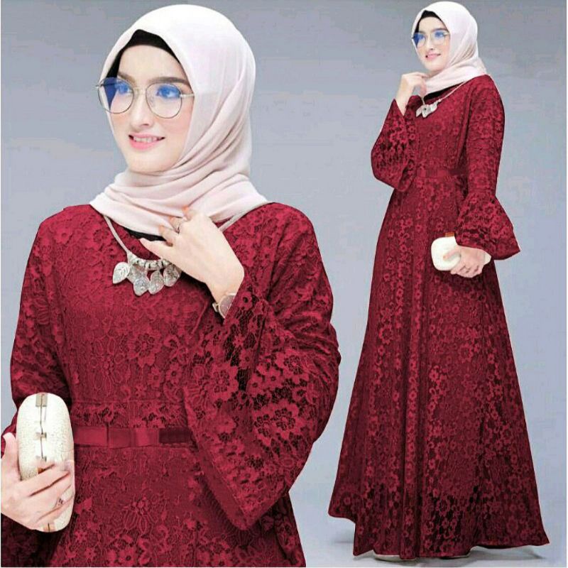 MAXI YUNITA BRUKAT TULANG PREMIUM / GAMIS PESTA BRUKAT/GAMIS KONDANGAN / GAMIS ACARA PESTA MURAH