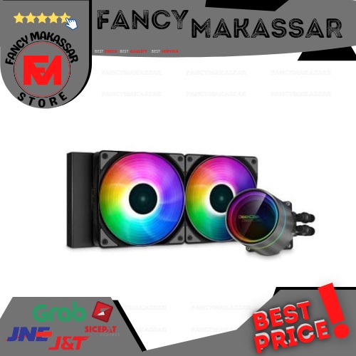 DEEPCOOL CASTLE 240EX A-RGB BLACK CPU Water Liquid Cooler / CPU COOLER / FANCY_MAKASSAR