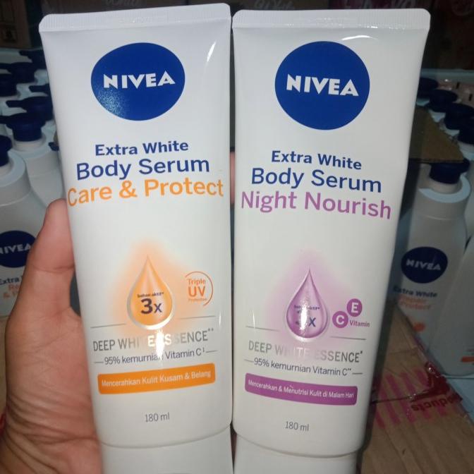 HOTLIST nivea paket siang malam body serum care&protect/night nourish handbody