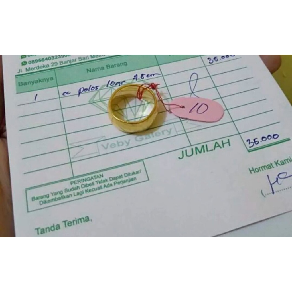 cincin polos mas 24k anti karat lapis emas murni cincin kawin tunangan nikah kondangan
