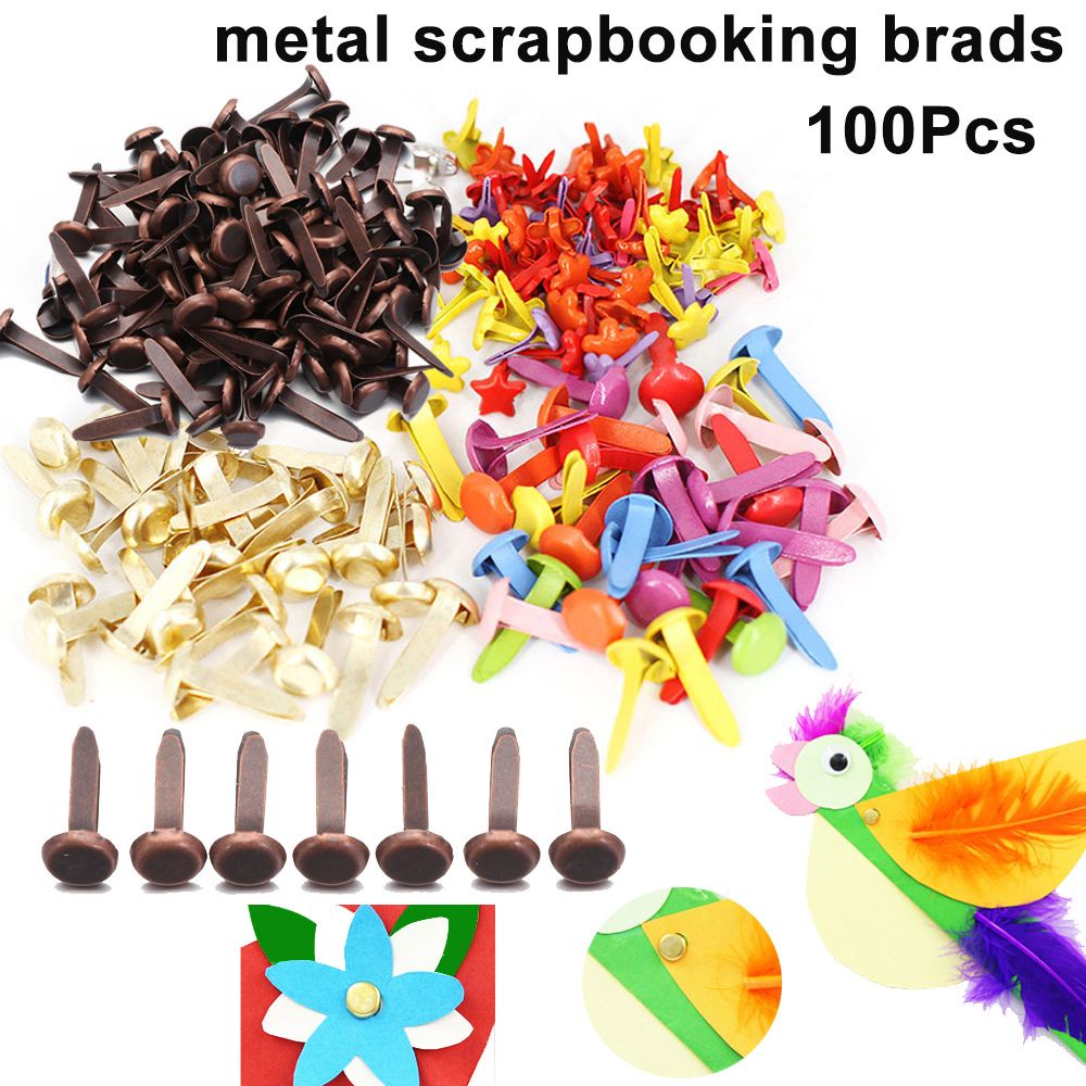 WONDERFUL DIY Plated Mini Brads Metal Handmade Craft Paper Fastener Scrapbooking Album Splitpin Spikes Vintage Embellishment Clasp