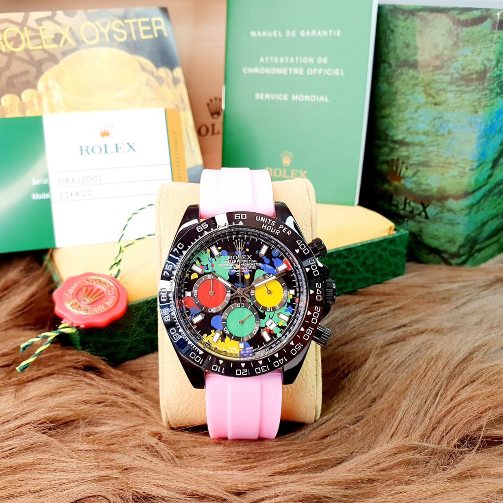 JAM TANGAN WANITA / LADIES ROLEX DAYTONA CHRONOGRAPH RUBBER BOX EXCLUSIVE
