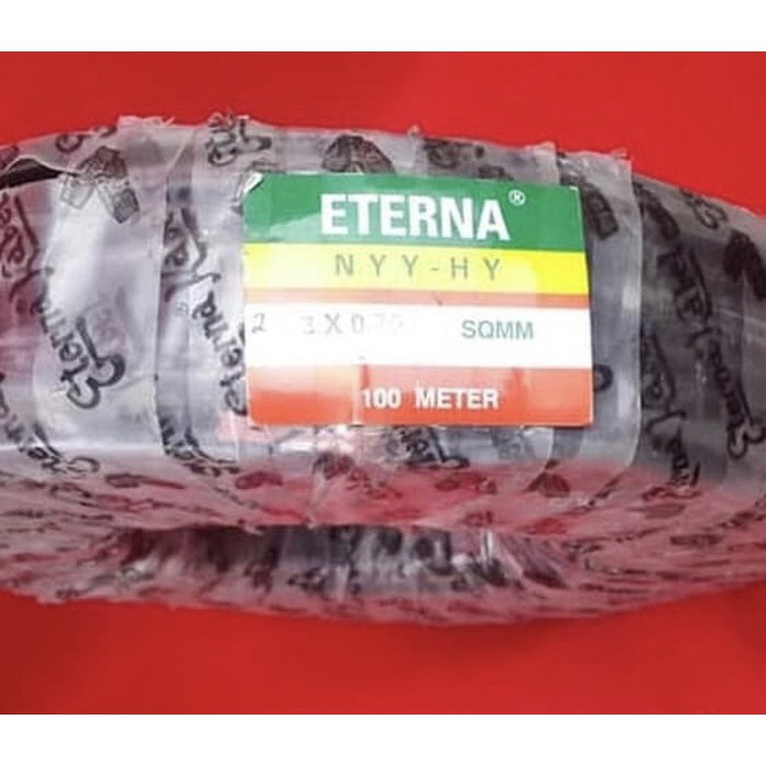 Kabel Listrik Serabut Hitam NYYHY 3 x 0.75 3 x 0,75 3x0,75 3x0.75 Eterna 100meter Kabel NYYHY 3 x 0,