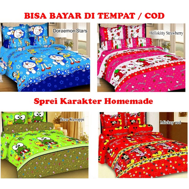 Sprei Karakter / Seprai Homemade Doraemon Hello Kitty Keropi LV Shabby No. 1 180 x 200