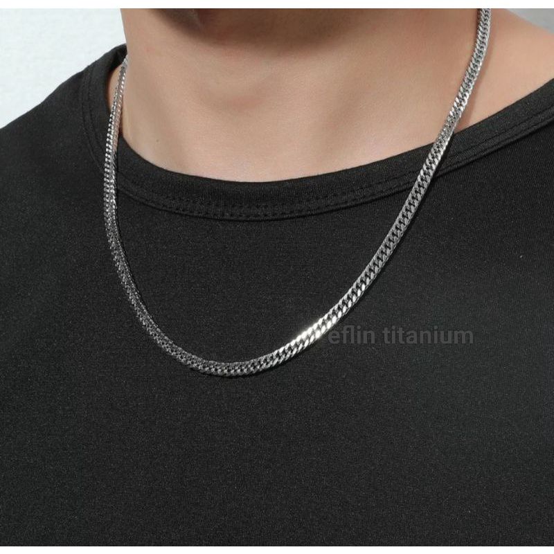 KALUNG TITANIUM RANTAI BAJA MACHO-KALUNG RANTAI PRIA
