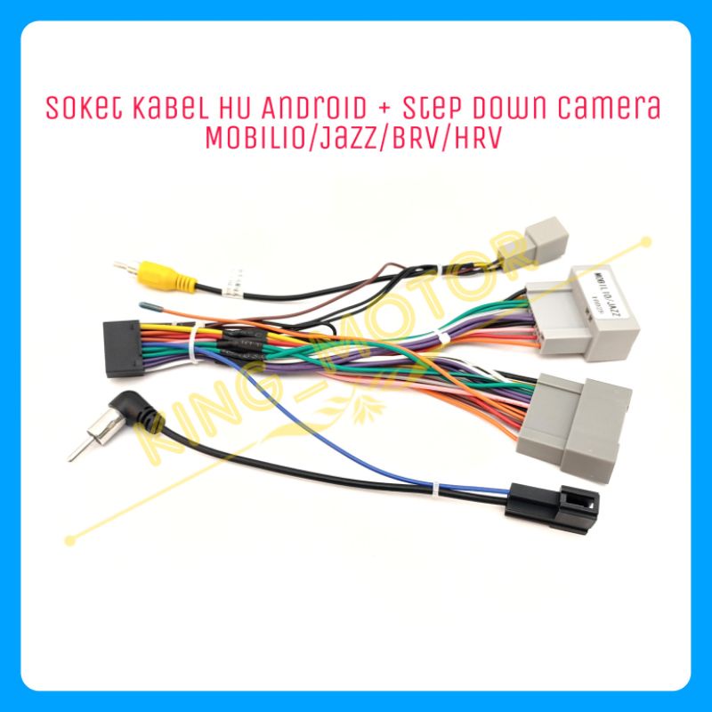 Soket Kabel HU Android + Step Down Kamera OEM PnP Mobilio/BRV/Jazz/HRV