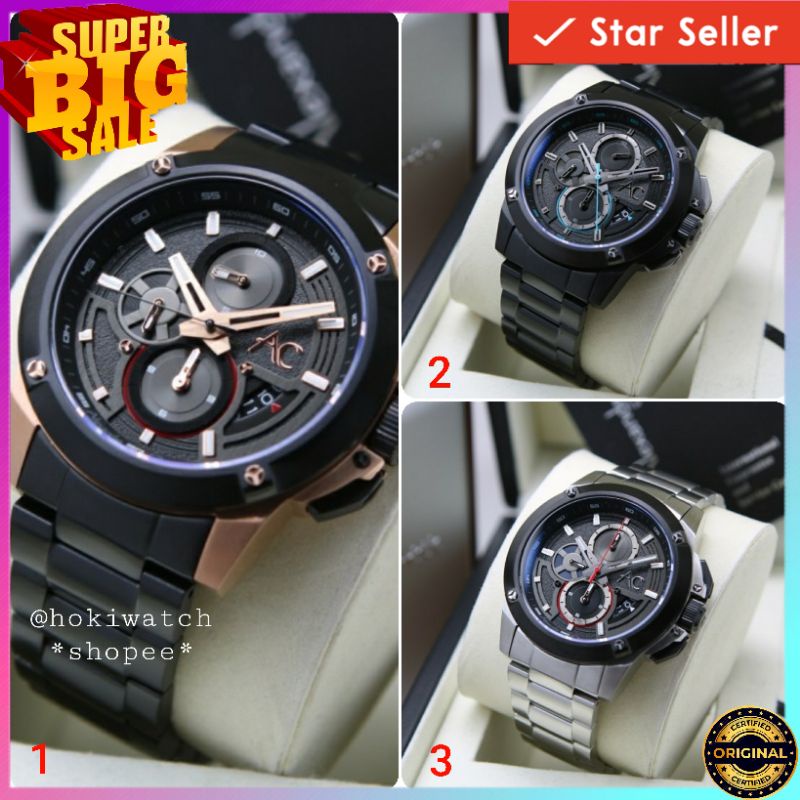 🪙 ✓BARU ORIGINAL JAM TANGAN PRIA ALEXANDRE CHRISTIE CHRONOGRAP RANTAI STAINLESS STEEL ARLOJI WATCH C