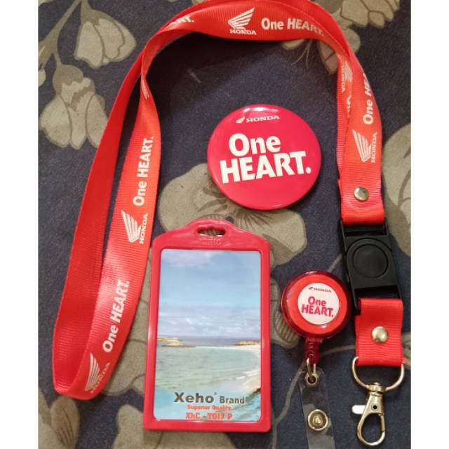 

paket lengkap Tali id card Honda ( one heart ) ecer dan grosir