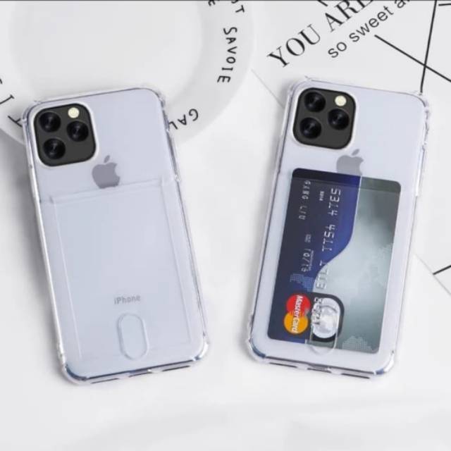 Anti Crack Card Holder Kartu IPHONE 11 12 11 12 13 PRO 11 12 13 PRO MAX 12 13 mini case casing cover