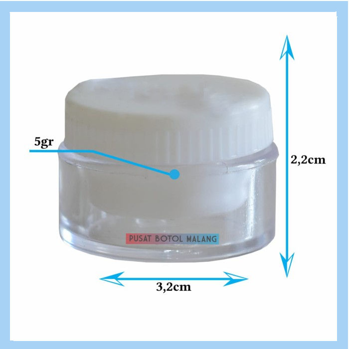 Pot Cream Acd 5Gr Putih/Natural | Pot Acrylic 5Gr