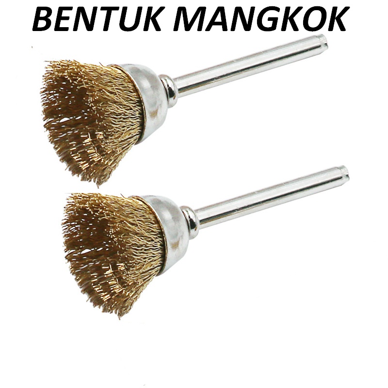 MINI Mata Bor Sikat Kawat Piring Kuningan Tuner Mangkok Brush Bowl T Pen Shaped