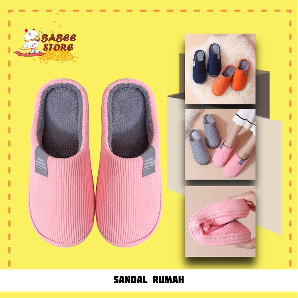 BABEE - SANDAL RUMAH WANITA PRIA EMPUK COLOURFUL / SANDAL HOTEL SENDAL RUMAH BULU