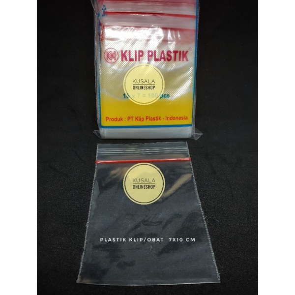 Plastik klip 7x10 bening polos/Plastik obat 7x10