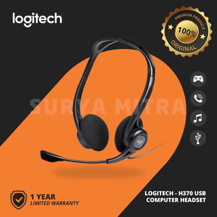 Headset Logitech H370 / H 370 USB Stereo