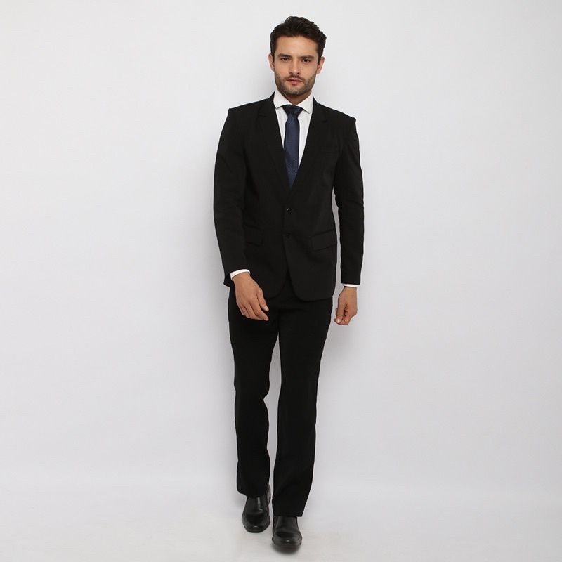 SETELAN JAS PRIA CELANA FORMAL HITAM DASI KEMEJA CELANA KERJA SET JAS WISUDA SIZE S M L XL MURAH JAS